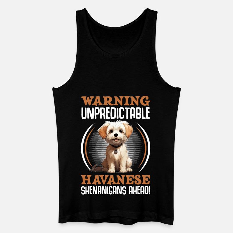 Warning unpredictable Havanese Shenanigans ahead - Männer Bio Tank Top - Schwarz