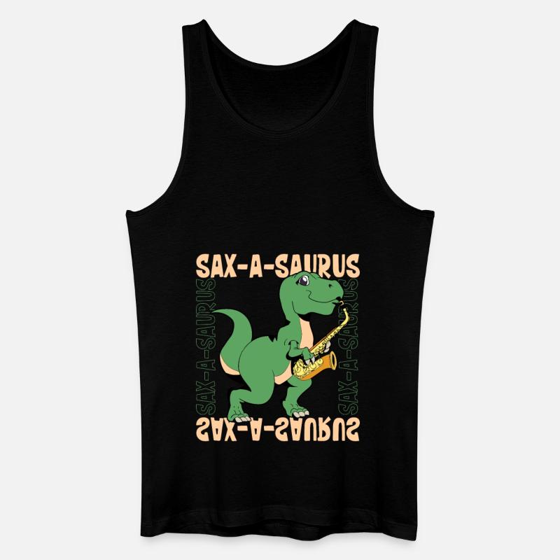 Sax-A-Saurus - TREX on saxophone - Men’s Organic Tank Top - black