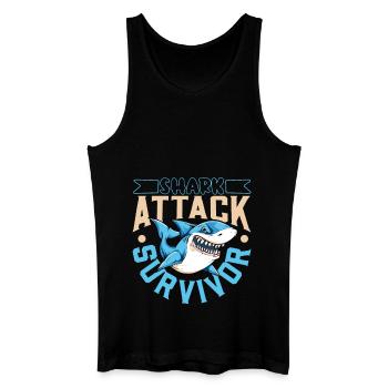 J’ai survécu à une attaque de requin - morsure de requin - Débardeur bio Homme - noir - Devant