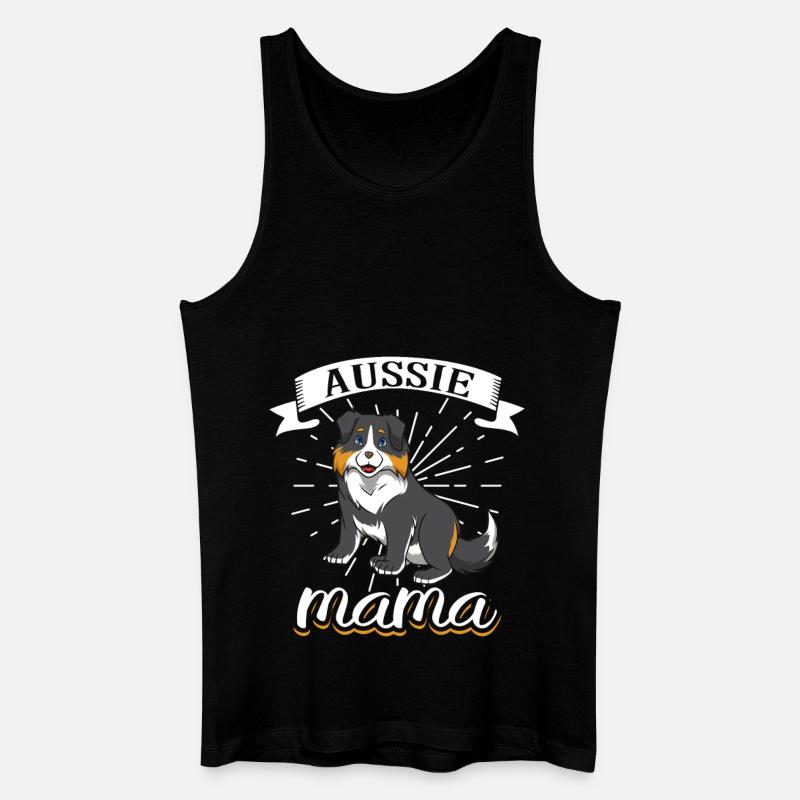 Aussie Mama - Australian Shepherd - Männer Bio Tank Top - Schwarz