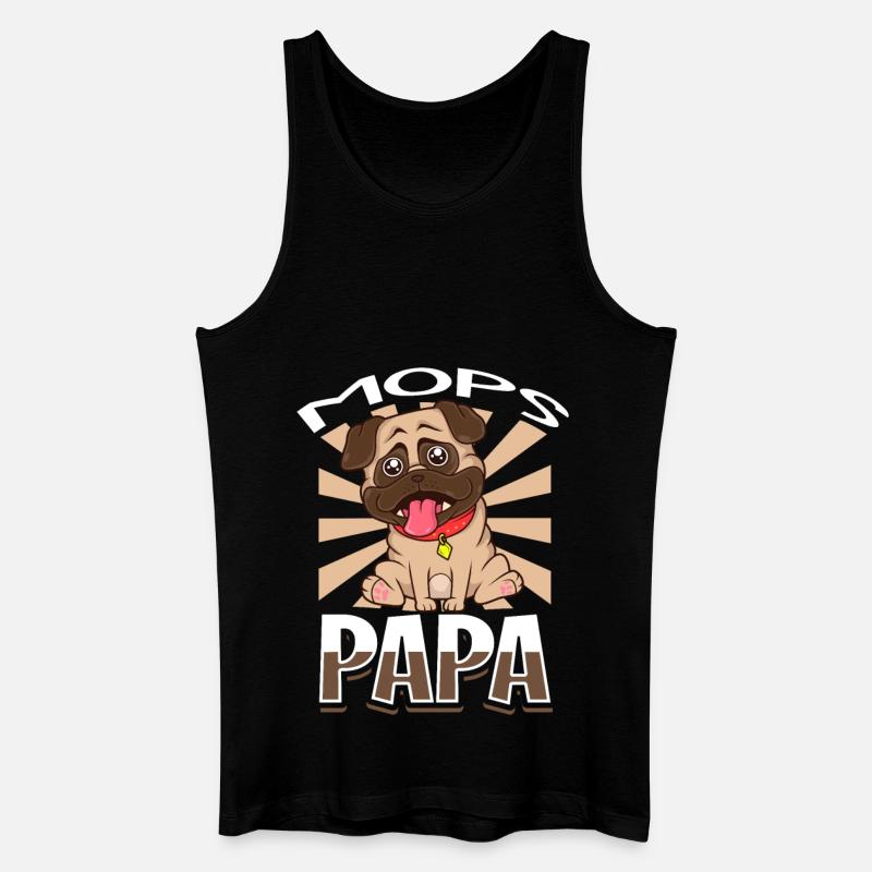 Mops Papa - Mops - Männer Bio Tank Top - Schwarz