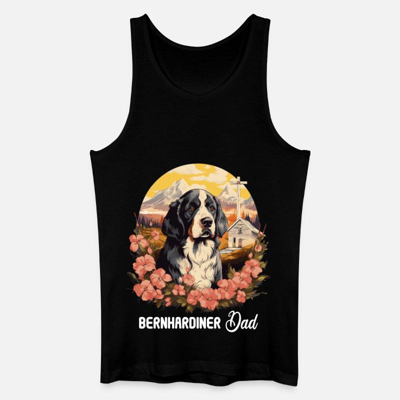 Hund Bernhardiner - Männer Bio Tank Top - Schwarz