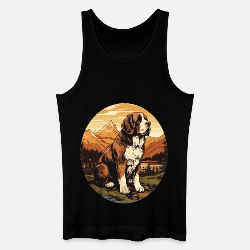 Hund Bernhardiner - Männer Bio Tank Top - Schwarz