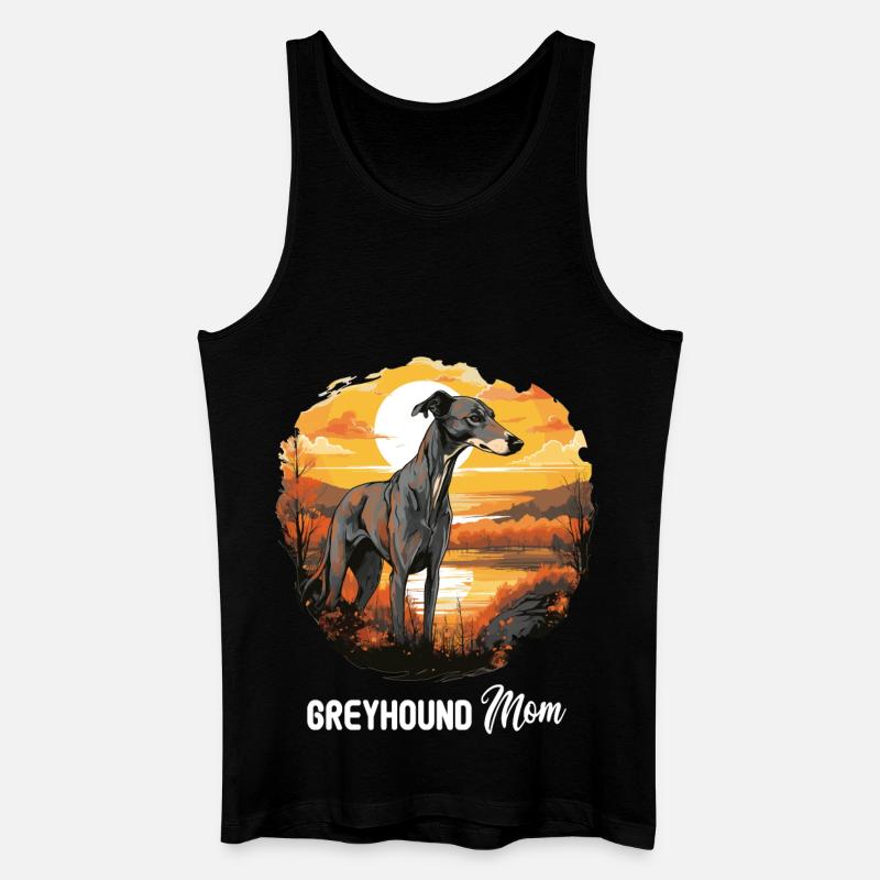 Hund Greyhound - Männer Bio Tank Top - Schwarz