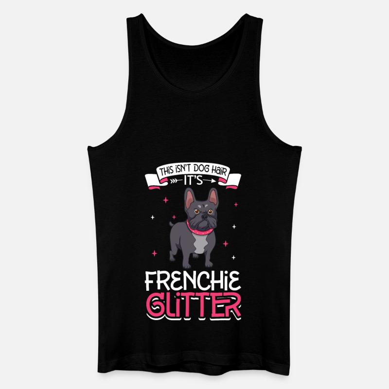 Frenchie Glitzer - Männer Bio Tank Top - Schwarz