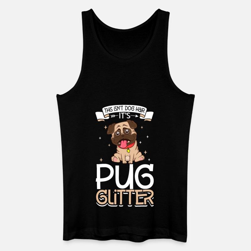 Pug Glitzer - Männer Bio Tank Top - Schwarz