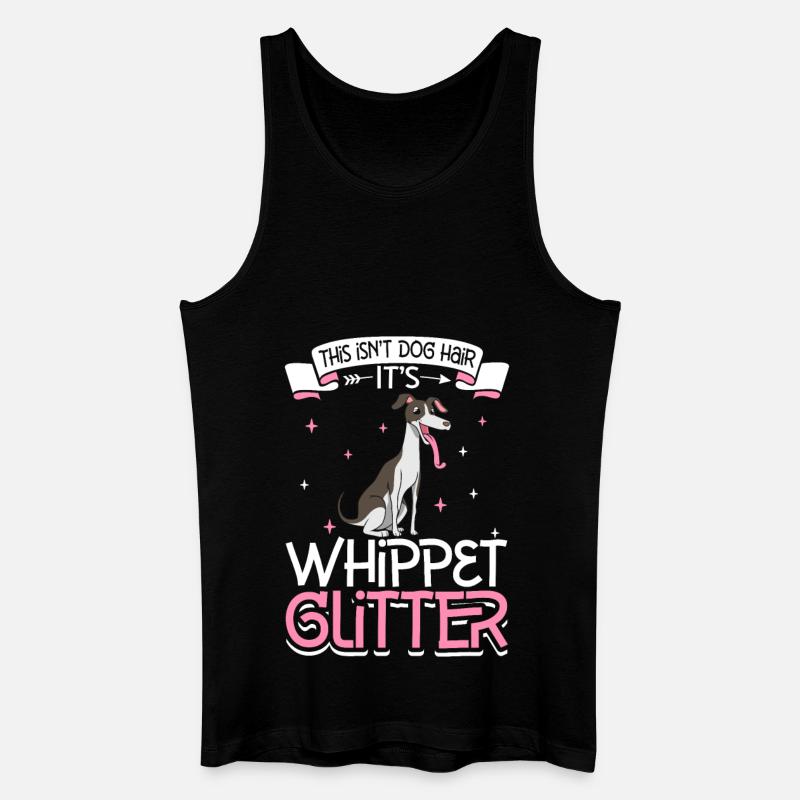 Whippet Glitzer - Männer Bio Tank Top - Schwarz