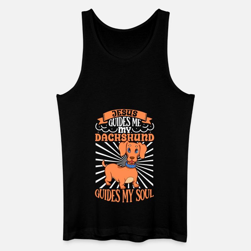 Jesus und mein Dackel - Männer Bio Tank Top - Schwarz