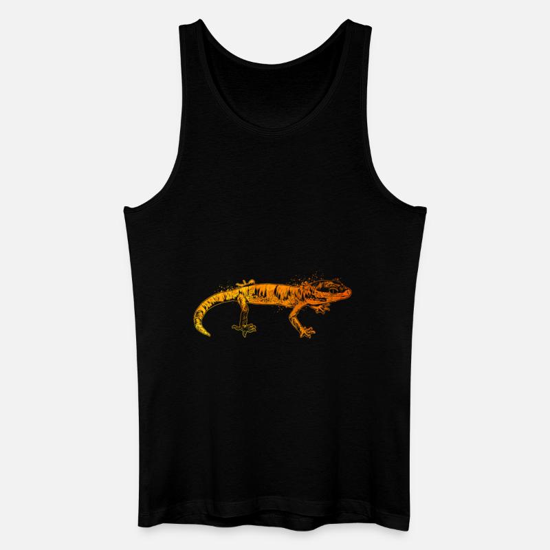 Farbenfroher Gecko - Männer Bio Tank Top - Schwarz