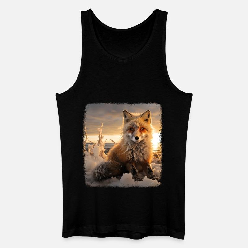 Füchse realistic Fuchs - Männer Bio Tank Top - Schwarz