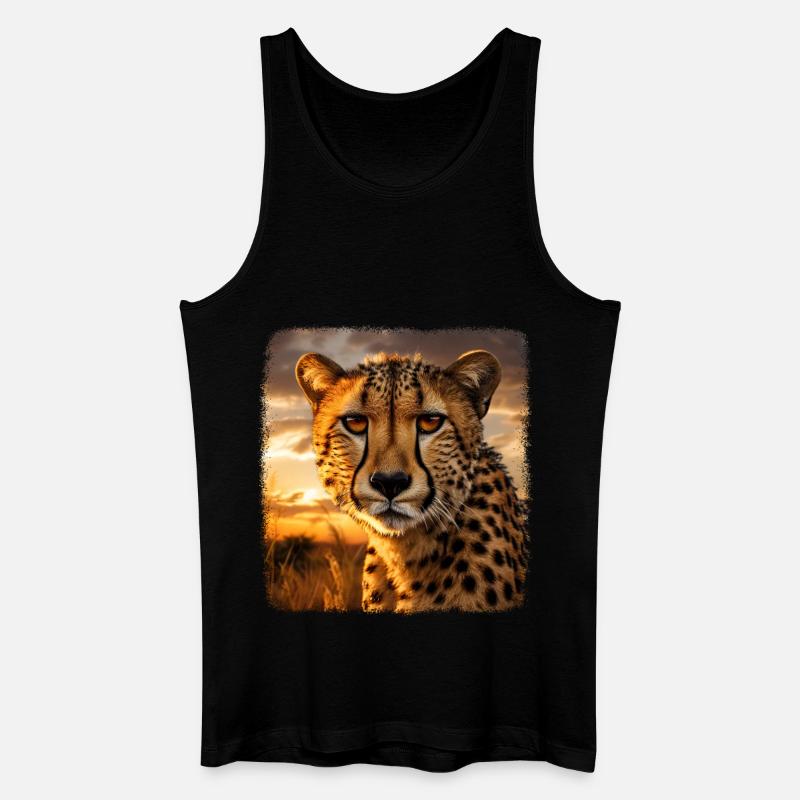 Geparde realistic Gepard - Männer Bio Tank Top - Schwarz
