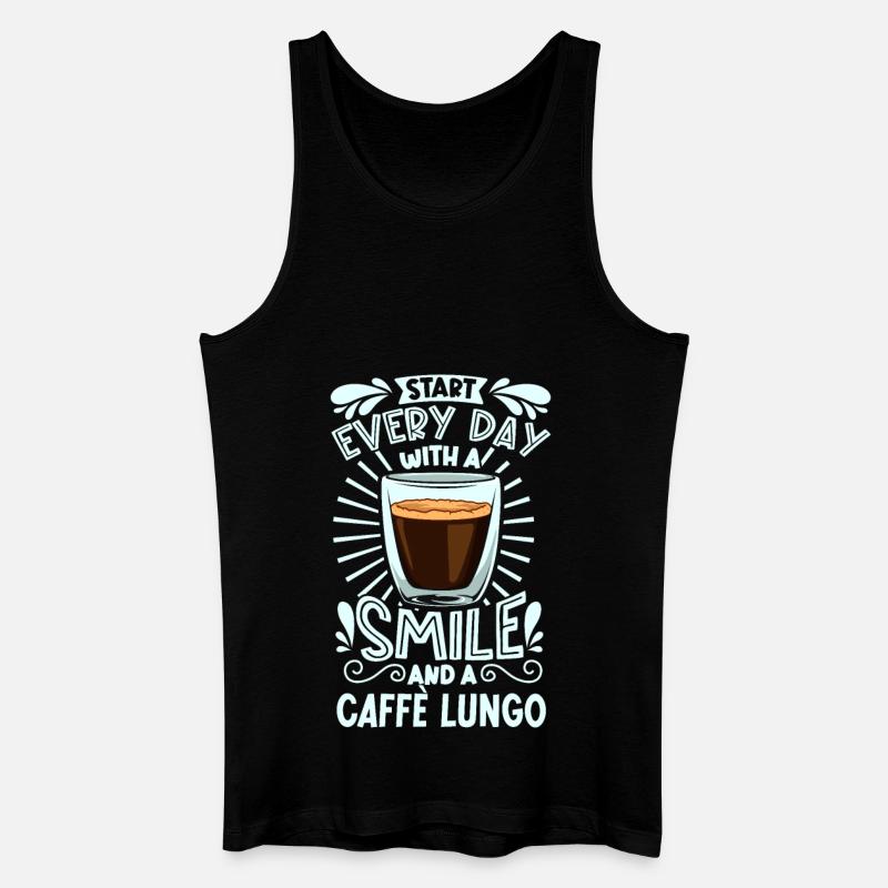 Souriez avec Caffè Lungo - Débardeur bio Homme - noir