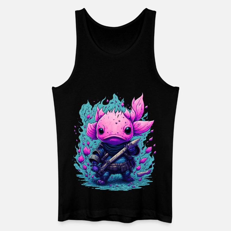 Axolotl - Männer Bio Tank Top - Schwarz