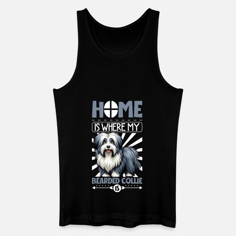 Zuhause - Bearded Collie - Männer Bio Tank Top - Schwarz