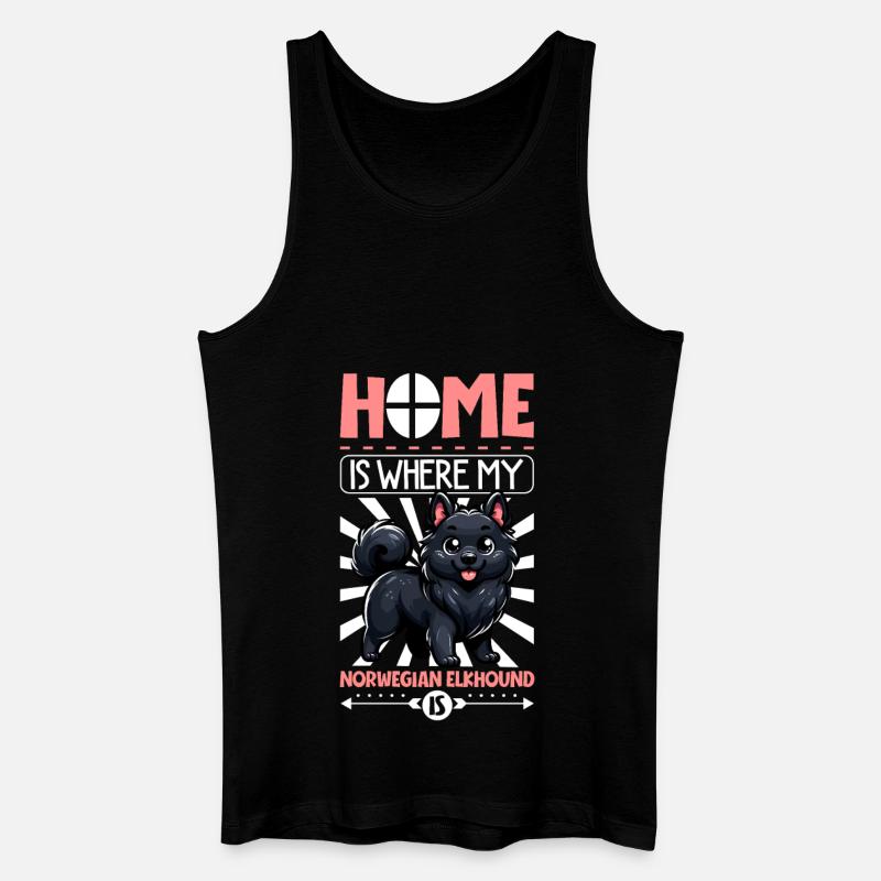 Zuhause - Norwegischer Elchhund - Männer Bio Tank Top - Schwarz