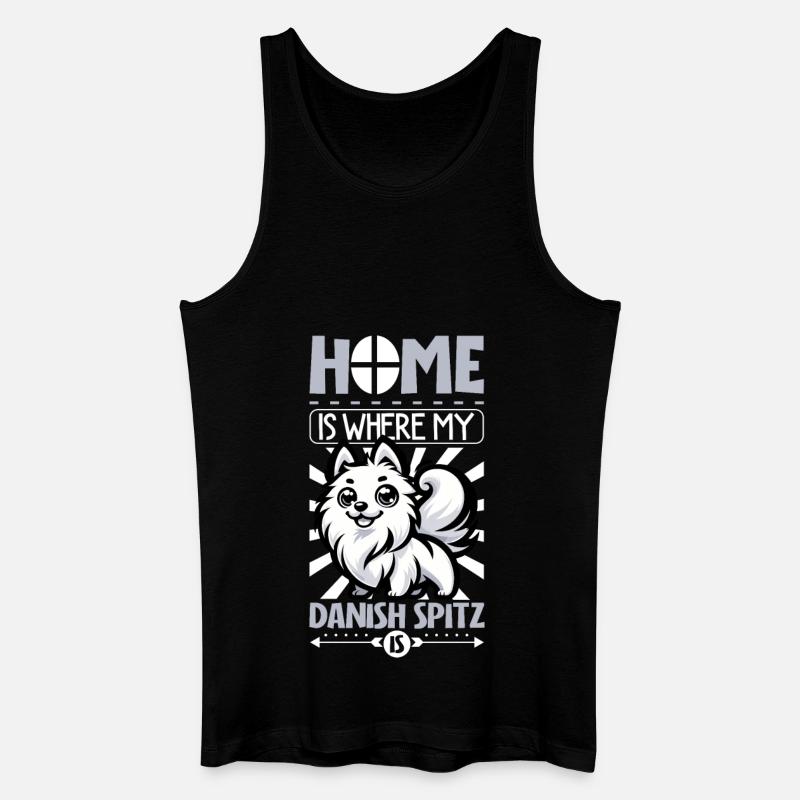 Zuhause - Dänischer Spitz - Männer Bio Tank Top - Schwarz