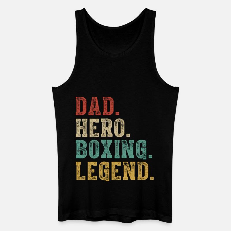 Papa Held Boxlegende - Männer Bio Tank Top - Schwarz