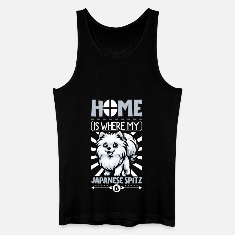 Zuhause - Japan-Spitz - Männer Bio Tank Top - Schwarz
