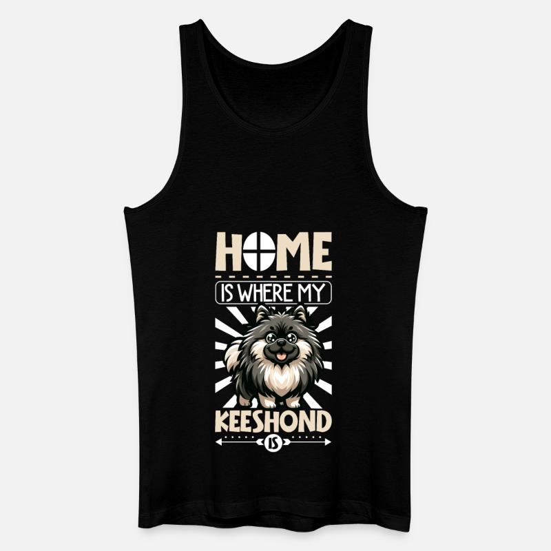 Zuhause - Wolfsspitz - Männer Bio Tank Top - Schwarz