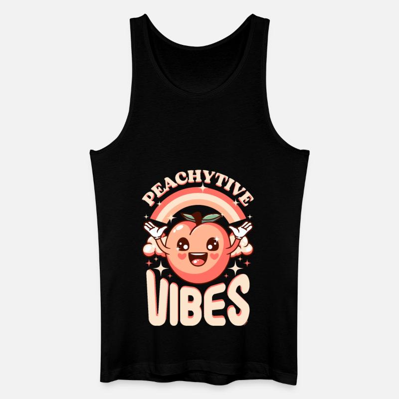 Pfirsich-Pfirsich-Vibes - Männer Bio Tank Top - Schwarz