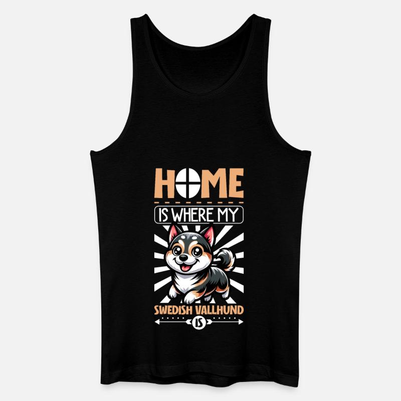 Zuhause - Västgötaspets - Männer Bio Tank Top - Schwarz