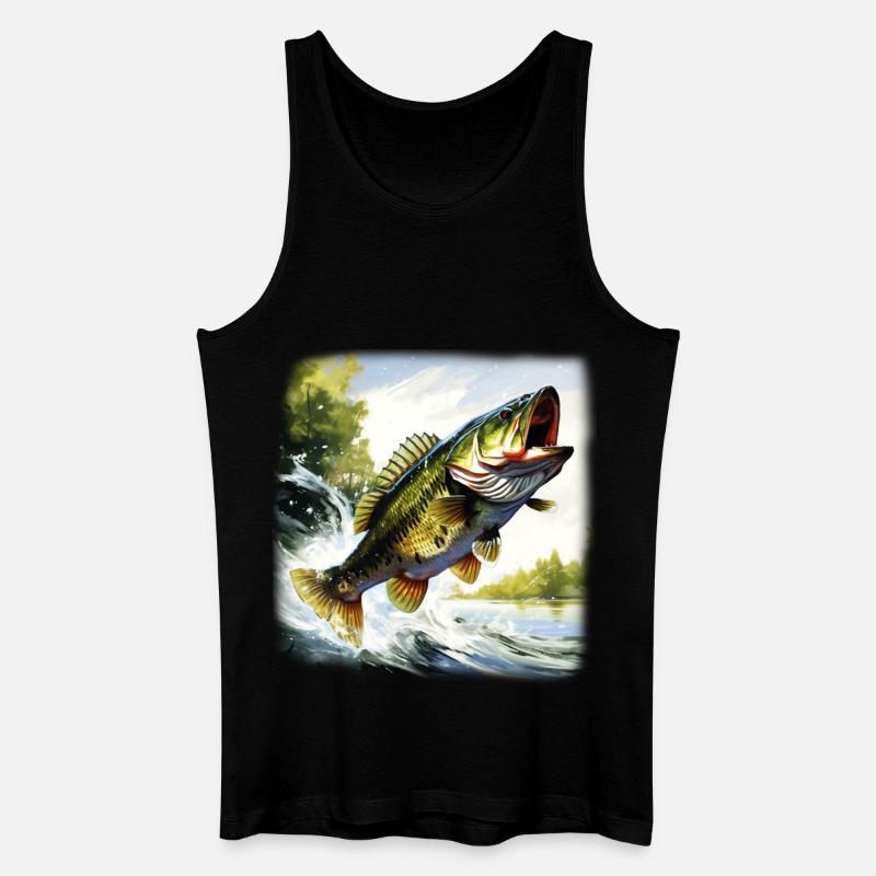 Bassfisch - Männer Bio Tank Top - Schwarz