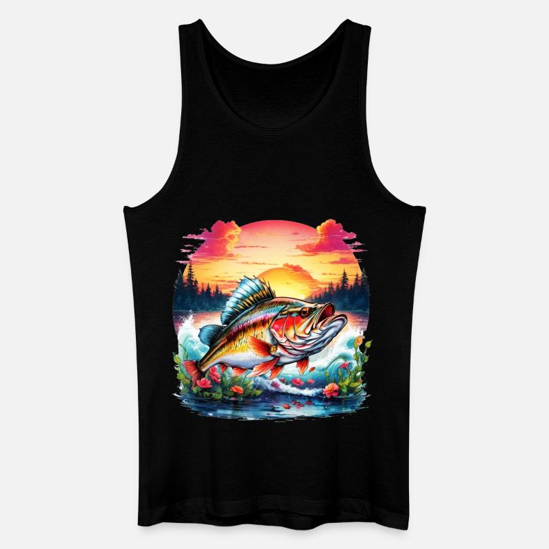Barsch-Fisch - Männer Bio Tank Top - Schwarz