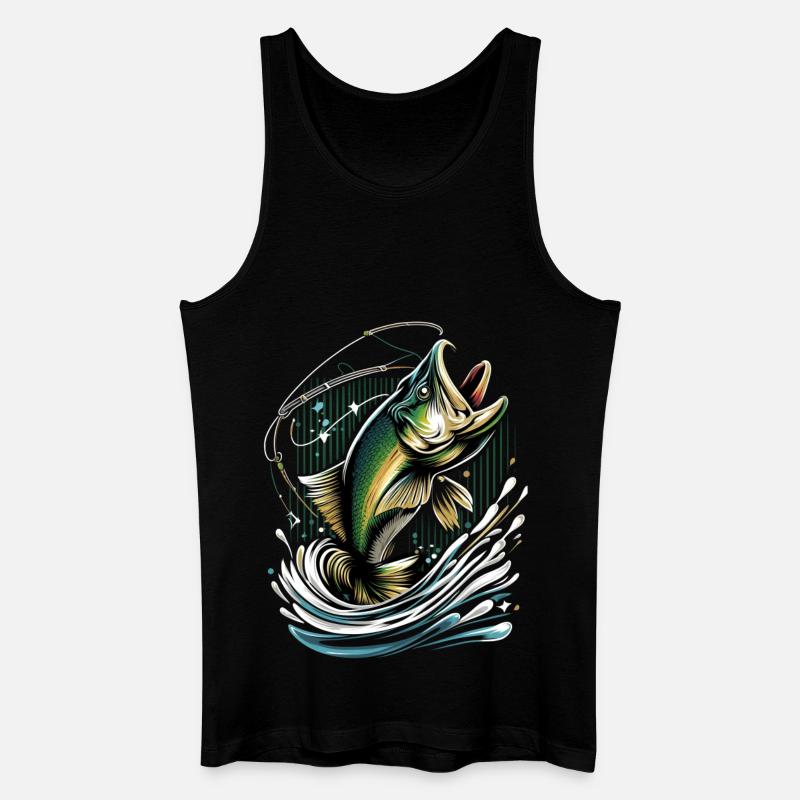Barsch-Fisch - Männer Bio Tank Top - Schwarz