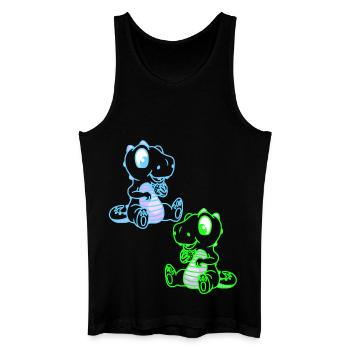 Fantasy Kinder Dinoe Dinosaurier Drachen Retro - Männer Bio Tank Top - Schwarz - Vorne