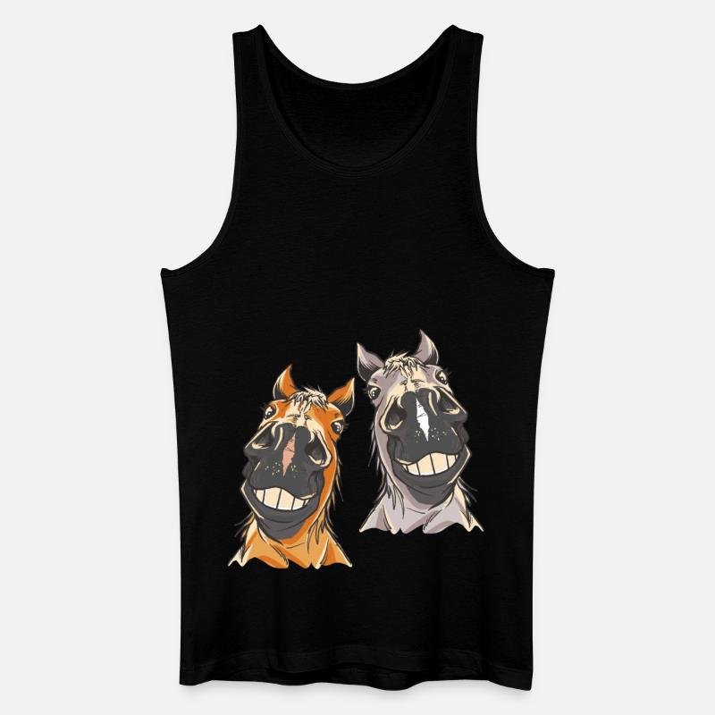 Pferdekopf Pferd Pferde - Männer Bio Tank Top - Schwarz