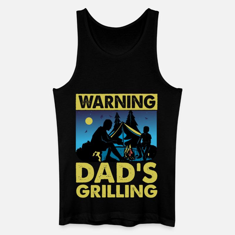 Warnung Papas Grillen - Männer Bio Tank Top - Schwarz