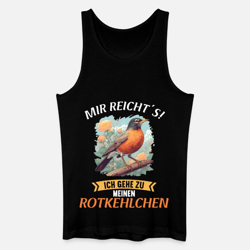 Robin Rotkehlchen - Männer Bio Tank Top - Schwarz