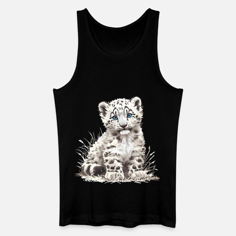 Snow Leopard Schneeleoparden Schneeleopard - Männer Bio Tank Top - Schwarz