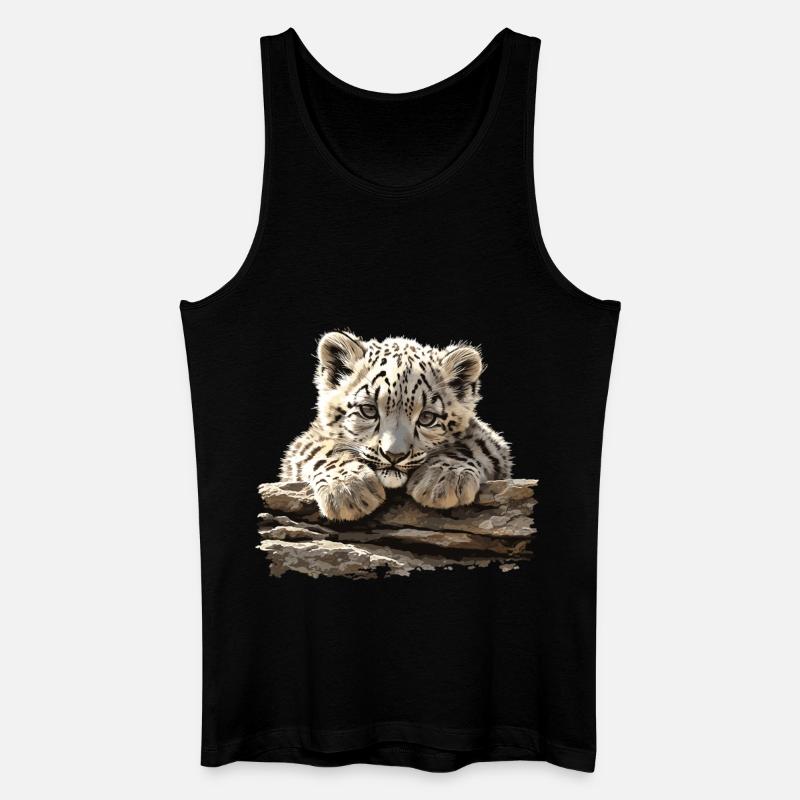 Snow Leopard Schneeleoparden Schneeleopard - Männer Bio Tank Top - Schwarz