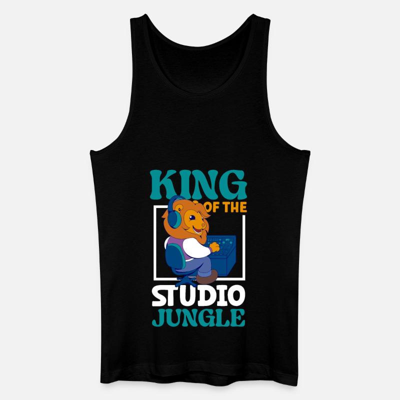 Löwe am Mischpult - Tontechnik - Männer Bio Tank Top - Schwarz