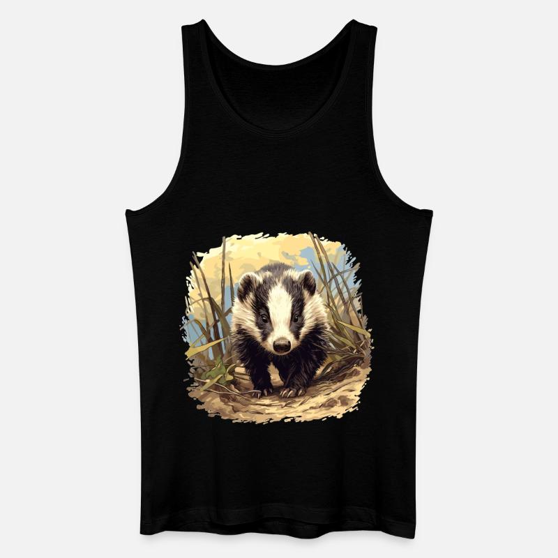 Badger Dachse Dachs - Männer Bio Tank Top - Schwarz