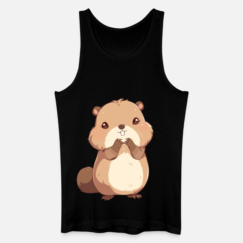 Beaver Biber - Männer Bio Tank Top - Schwarz