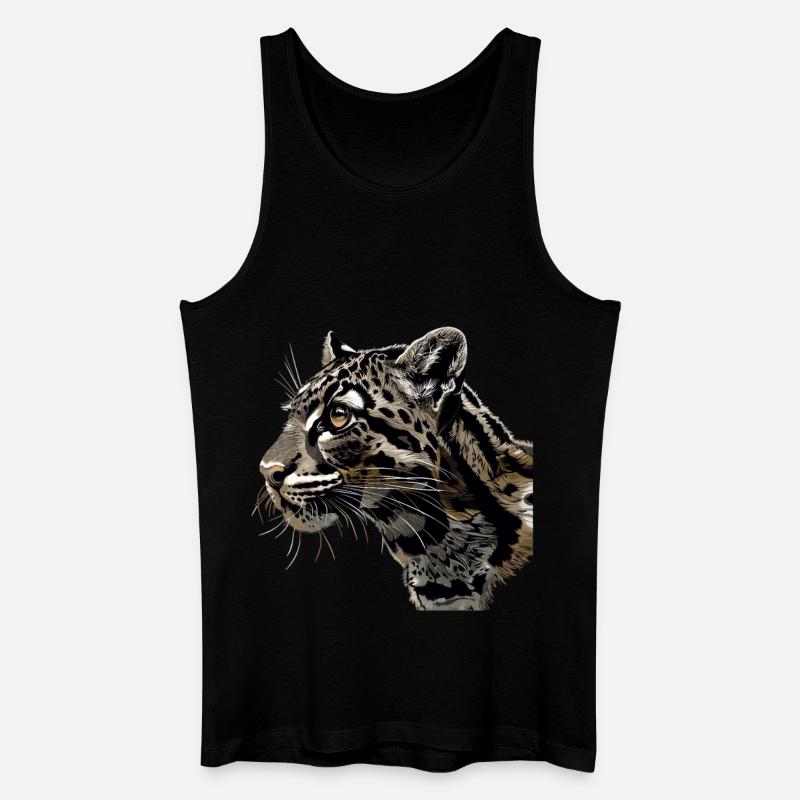 Clouded Leopard Nebelparder - Männer Bio Tank Top - Schwarz