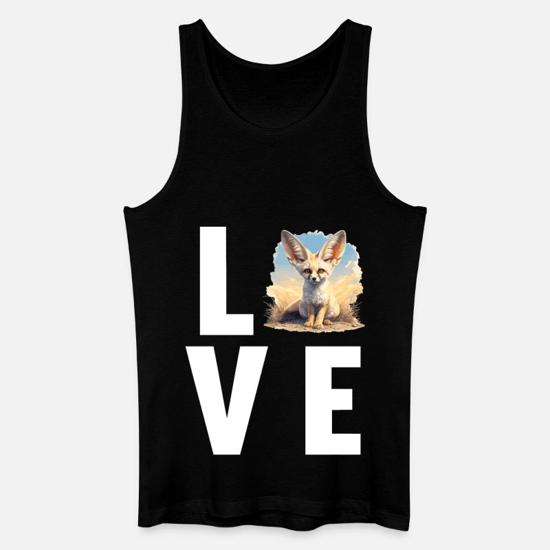 Fennec Fox Fenneks Fennek - Männer Bio Tank Top - Schwarz