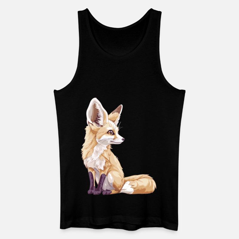 Fennec Fox Fenneks Fennek - Männer Bio Tank Top - Schwarz