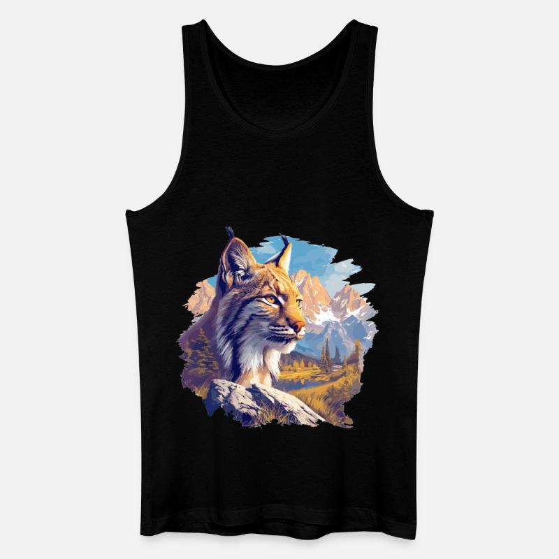 Lynx Luchse Luchs - Männer Bio Tank Top - Schwarz