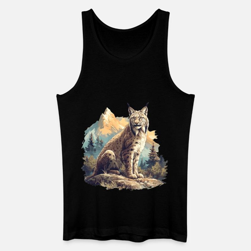 Lynx Luchse Luchs - Männer Bio Tank Top - Schwarz