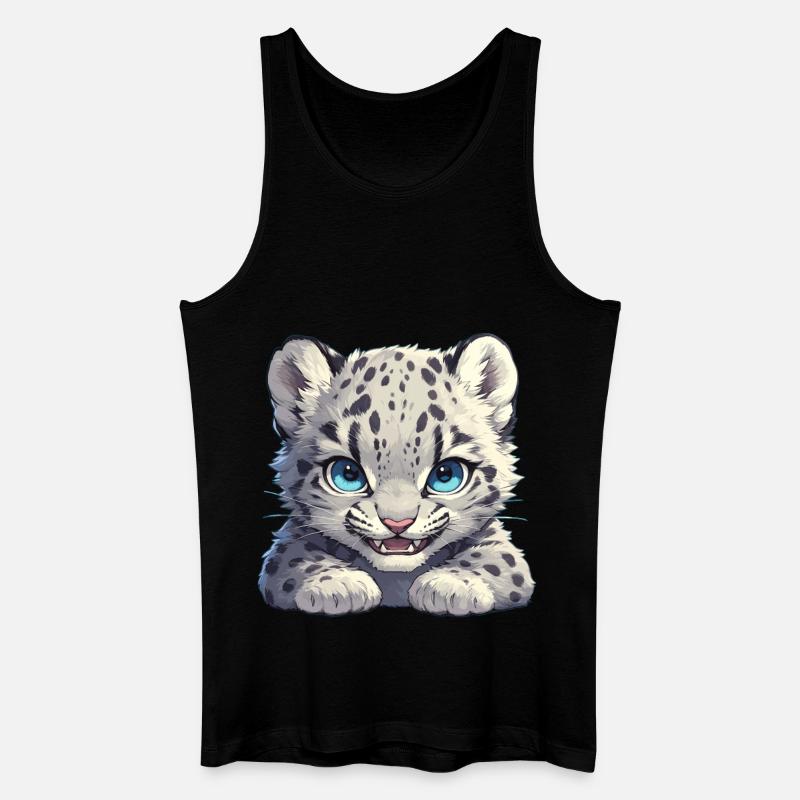 Snow Leopard Schneeleoparde Schneeleopard - Männer Bio Tank Top - Schwarz