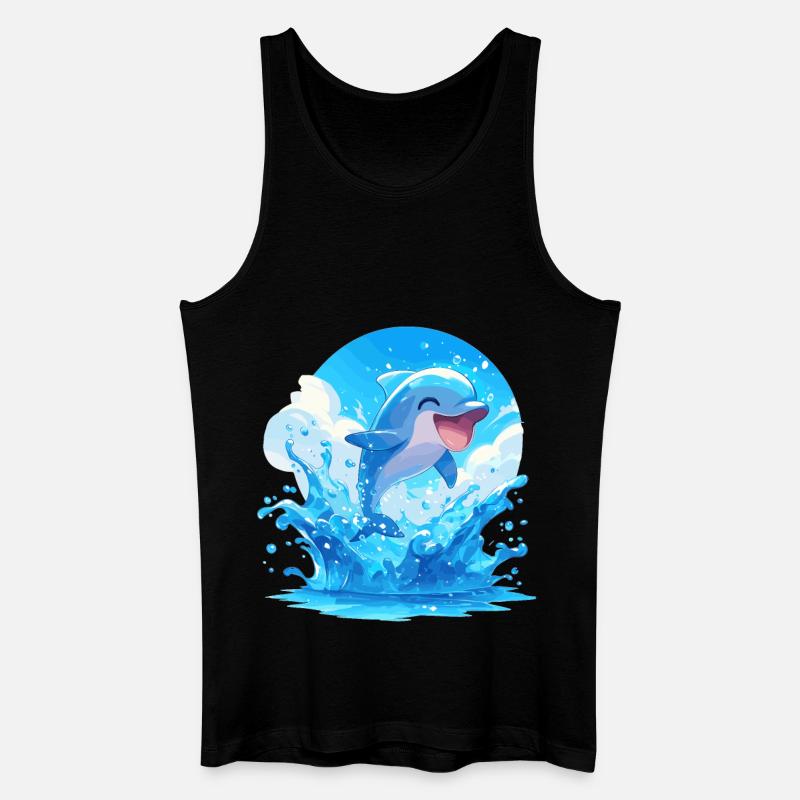 Dolphin Delfine Delfin - Männer Bio Tank Top - Schwarz