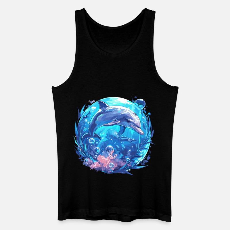 Dolphin Delfine Delfin - Männer Bio Tank Top - Schwarz