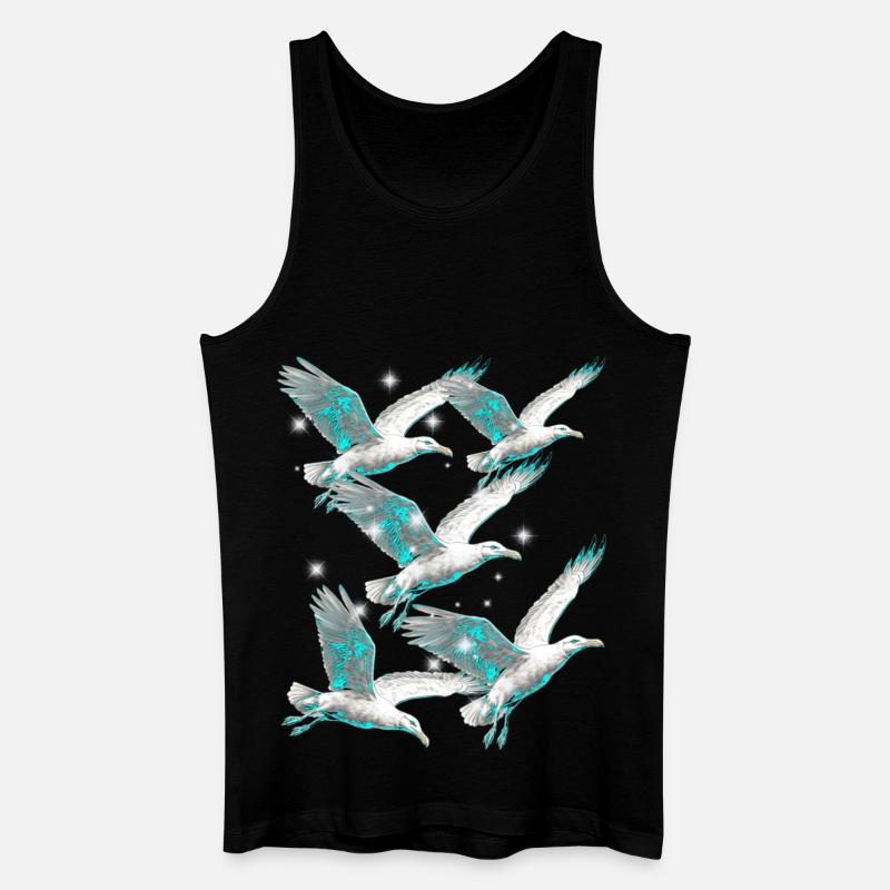 Maritim Möwe Möwen Seevögel - Männer Bio Tank Top - Schwarz