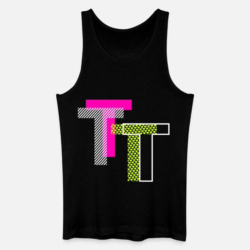 Buchstabe T - Männer Bio Tank Top - Schwarz