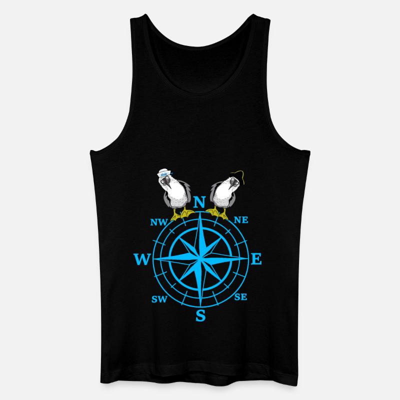 maritim Kompass Möwen Möwe - Männer Bio Tank Top - Schwarz