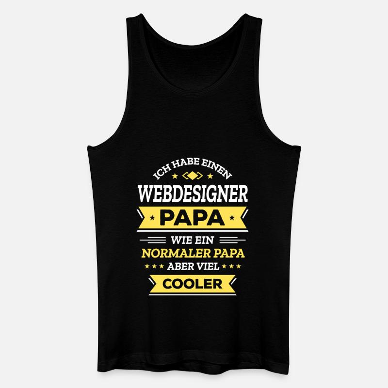 WEBDESIGNER PAPA: COOL, DIGITAL, INNOVATIV - Männer Bio Tank Top - Schwarz