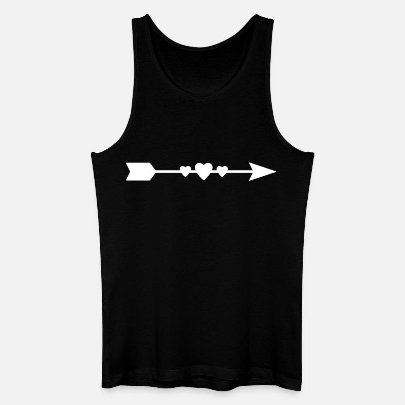 Pfeil mit Herz - Männer Bio Tank Top - Schwarz